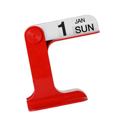 Ruimtebesparende desktop-omklapkalender ABS permanente-Rood