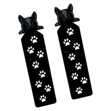 2 Stuks Leuke Kitten Figuren Bladwijzers Plastic-Zwart