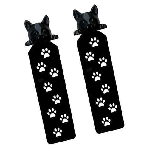 2 Stuks Leuke Kitten Figuren Bladwijzers Plastic-Zwart