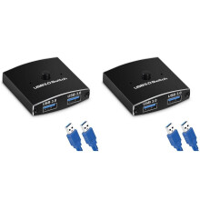 2X Sélecteur de Commutateur USB 3.0 Commutateur KVM 5Gbps 2 En 1 Commutateur USB Partage Bidirectionnel USB 3.0 pour Le Partage de Souris de Clavier