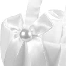 4 Pack Hochzeit Blumen Korb Aus Satin, Romantischer Schleife Party Rosen Blumen MäDchen Korb
