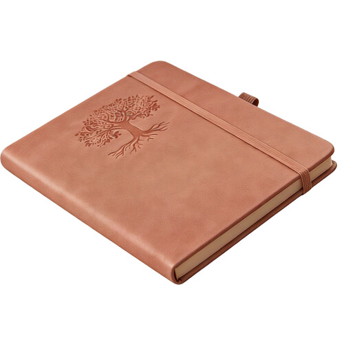 PU Leather Notebook 160 Pages Lined PU Journal Elastic-Pink