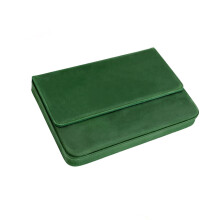 12 Slots Leather Fountain Pen Case Portable Fountain Pen-Green
