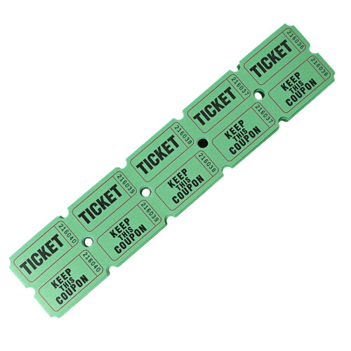 100Pcs Double Coated Paper Entry Tickets Double Roll For-Green