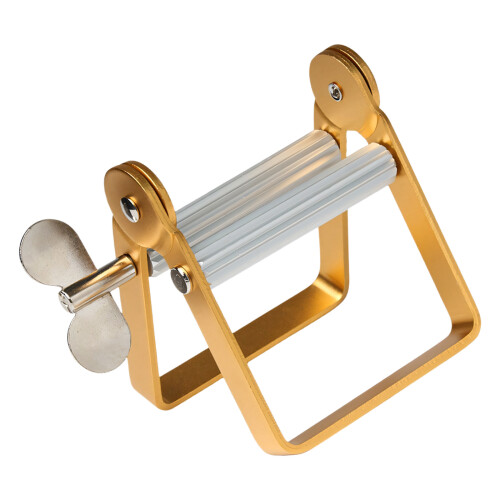Ergonomic Grip Toothpaste Squeezer Duty Aluminum Alloy-gold