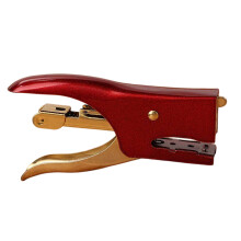 Retro Handheld Metal Stapler 8 Sheets Capacity Ergonomic-Red