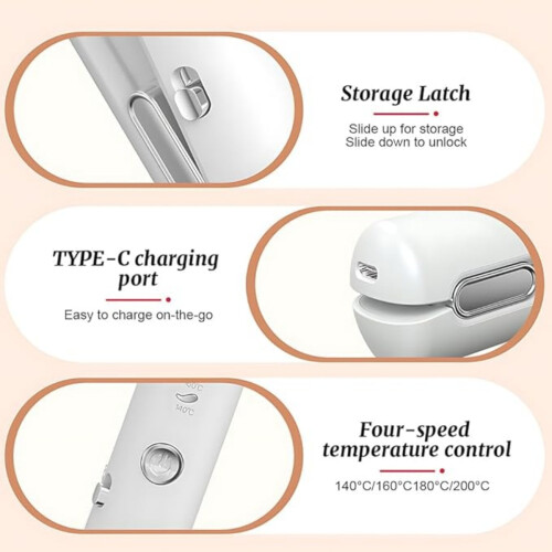 2025 Trådløs hårrettetang med rask USB-C-lading 2