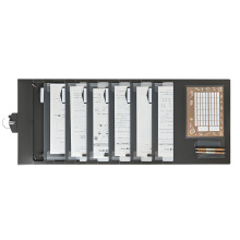 Verticale wandgemonteerde koffer met 6 compartimenten voor-Zwart