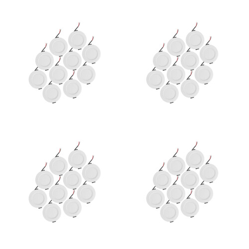 40Pcs White LED Recessed Downlights Flush Mount Indoor Ceiling Lights 2