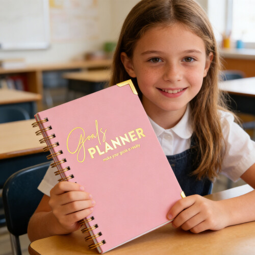 Elegantes Tagesplan-Notizbuch mit festem Einband und-Rosa 2