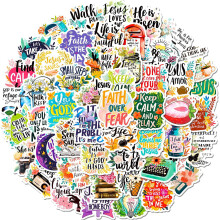 Set of 50 Inspirational Bible Quote Stickers - Waterproof Christian Scripture Decals for Journals & Planner