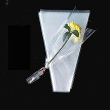 200pcs Clear Plastic Flower Bouquet Sleeves, Transparent Rose Wrap for Wedding Floral Arrangements
