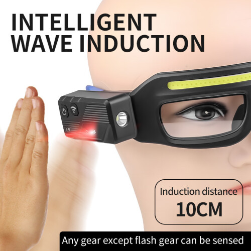 2 pcse Multifunctional Glasses Light - TYPE-C Rechargeable Sensor Headlamp, Compact Portable Warning Light 1