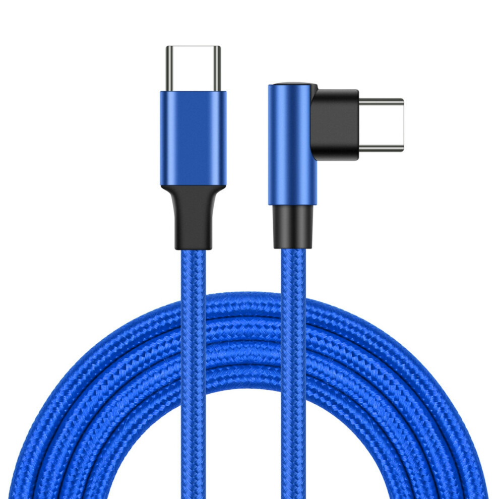 60W Usb C Fast Charge Cable 90 Degree Angled Nylon-2M Blue 7751001353260