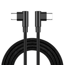 Premium nylon type C oplaadkabel 60 W-2m Zwart