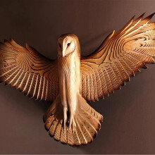 Sculptură de perete cu bufniță - Artă 3D din rășină pentru sufragerie/grădină/birou, decor decorativ de perete cu mascotă
