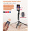 71 Inch Automatic Face Tracking Tripod  Compatible With iPhone with Light, 360 Rotating Phone Holder 3
