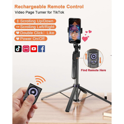 71 Inch Automatic Face Tracking Tripod  Compatible With iPhone with Light, 360 Rotating Phone Holder 2