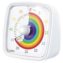 60-minuters visuell timer med nattlampa, nedräkningstimer, pomodoro-timer med regnbågsmönster för barn och vux