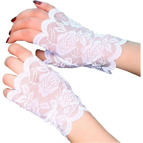 Paar Spitzen-Handschuhe Polyester Halbfinger-Golf-UV-Schutz fingerloss halbe