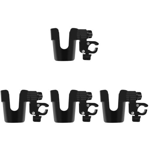4Pièces Support Bouteille Noir Stable Pour Poussette Chariot 1