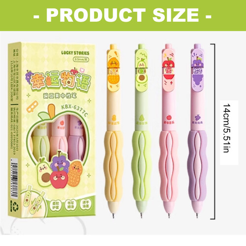 Pack Of 4 Clicks Gel Pen Smooth Quick Drying 0.5mm Ink Roller 2