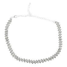 Fijne ketting met imitatie diamanten, kristallen sieradenset, elegante choker met strass steentjes en meerdere rijen, modieuze ketting voor dames met