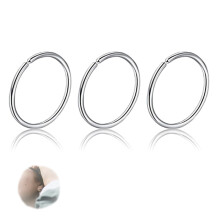 Saumaton nenärengas naisille, sileäpintainen kirurginteräksinen nenäkoru, saranoitu muotoilu, hypoallergeeninen rengas septum-huulelle,