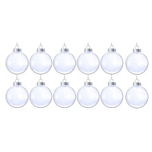 12 PièCes 60 mm Ovale en Plastique Plat Disque Boule Ornements Bricolage à Peindre Vide Transparent Disque Globes Ornement