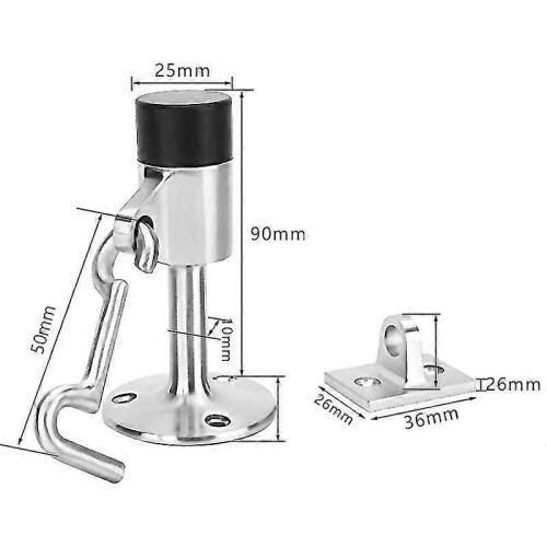 Heavy Duty Door Stop With Hook Stainless Stee 1