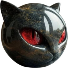 Schwarze Luxus-Katzenstatue, Dekoration für Zuhause und Als Geschenkkunst, Handgeschnitzte Kätzchen-Dekoration, Süßes, Perfektes Geschenk für