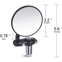 Motorfiets stuureindspiegels, HD bolle achteruitkijkspiegel voor verbeterd zicht, universele pasvorm voor 7/8" sturen.