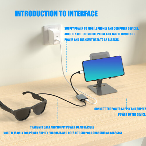 AR Glasses Expansion Hub Efficient Features USB 3 2 Speed And 1