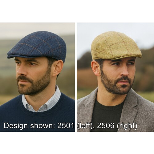 (Pattern 2501 - Blue, S) Failsworth Newbury Tweed Wool Flat Cap 1