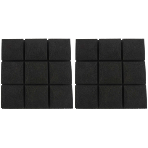 2Pcs 25X25X5cm Wallpaper Sticker Practical Acoustic Foam Panel Sound Stop Absorption Sponge Solid Sponge (Black)