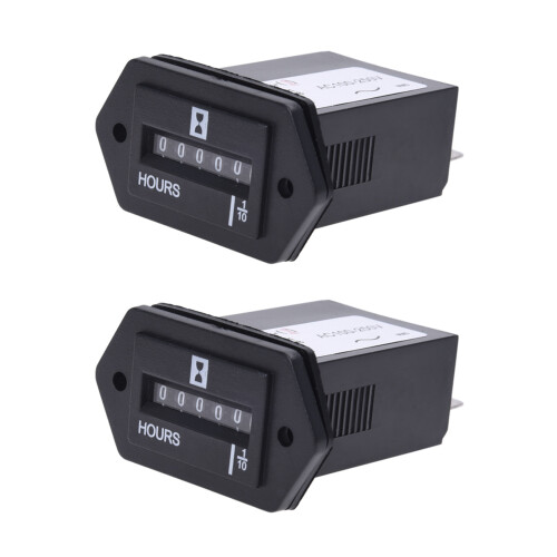 2X AC100-250V Electromechanical Hour Meter Counter