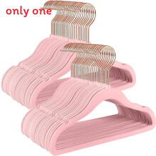 (Pink Rose)Clothes Hanger Slim Nonslip Plastic Hangers With Suede Design For Kids Wardrobe Organizer Pants