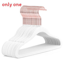 (White Rose)Clothes Hanger Slim Nonslip Plastic Hangers With Suede Design For Kids Wardrobe Pants Organizer