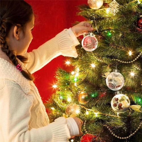 12PCS 60mm Oval Plastic Flat Disk  Ornaments DIY Paintable Empty Transparent Disc Globes Ornament 2