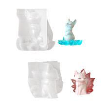 Flexible Resin Candle Molds Foxes Shape Silicone Texture-suit