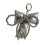 Elegant PU Leather Bowknot Keychain With Pearls And-Silver 1