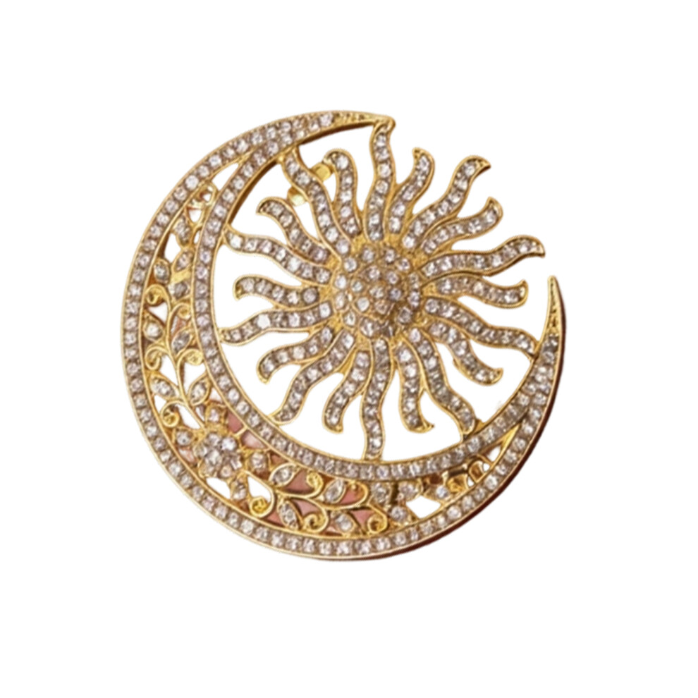 Fashionable Floral Pin Jewelry Smooth Surfaces Alloy-Gold
