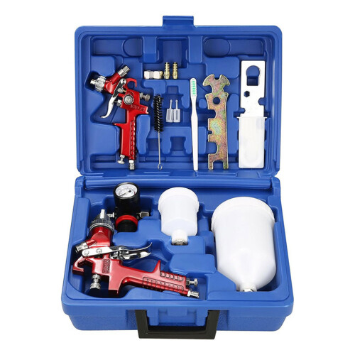 Detailliertes 1,4-mm- und 0,8-mm-Lackierpaar mit-Rot