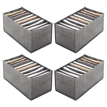 Set mit 4 atmungsaktiven Stoffsortierboxen mit 9 Taschen für die