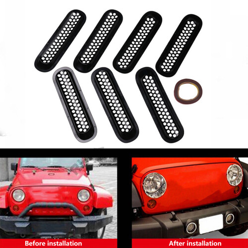 Pack Of 7 ABS Front Grille Covers Easy Clip On Designs Grille 1