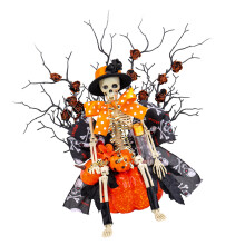 Décorations d'halloween, ornement-Orne de citrouille squelette