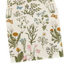 Leinen-Esstischschal mit Blumenmotiven, wiederverwendbare-C