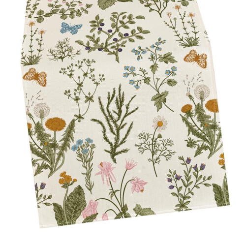 Leinen-Esstischschal mit Blumenmotiven, wiederverwendbare-C