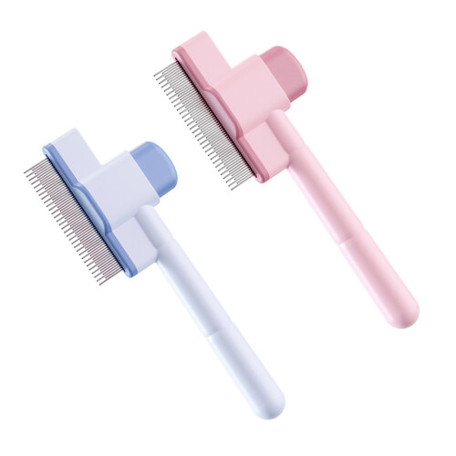 Peigne à poux pour chats et chiens, brosse avec bouton de