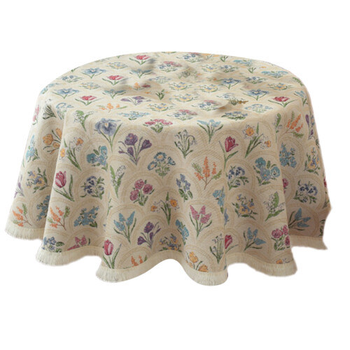 Housse de table ronde à franges, plusieurs mesures,-MS 150cm